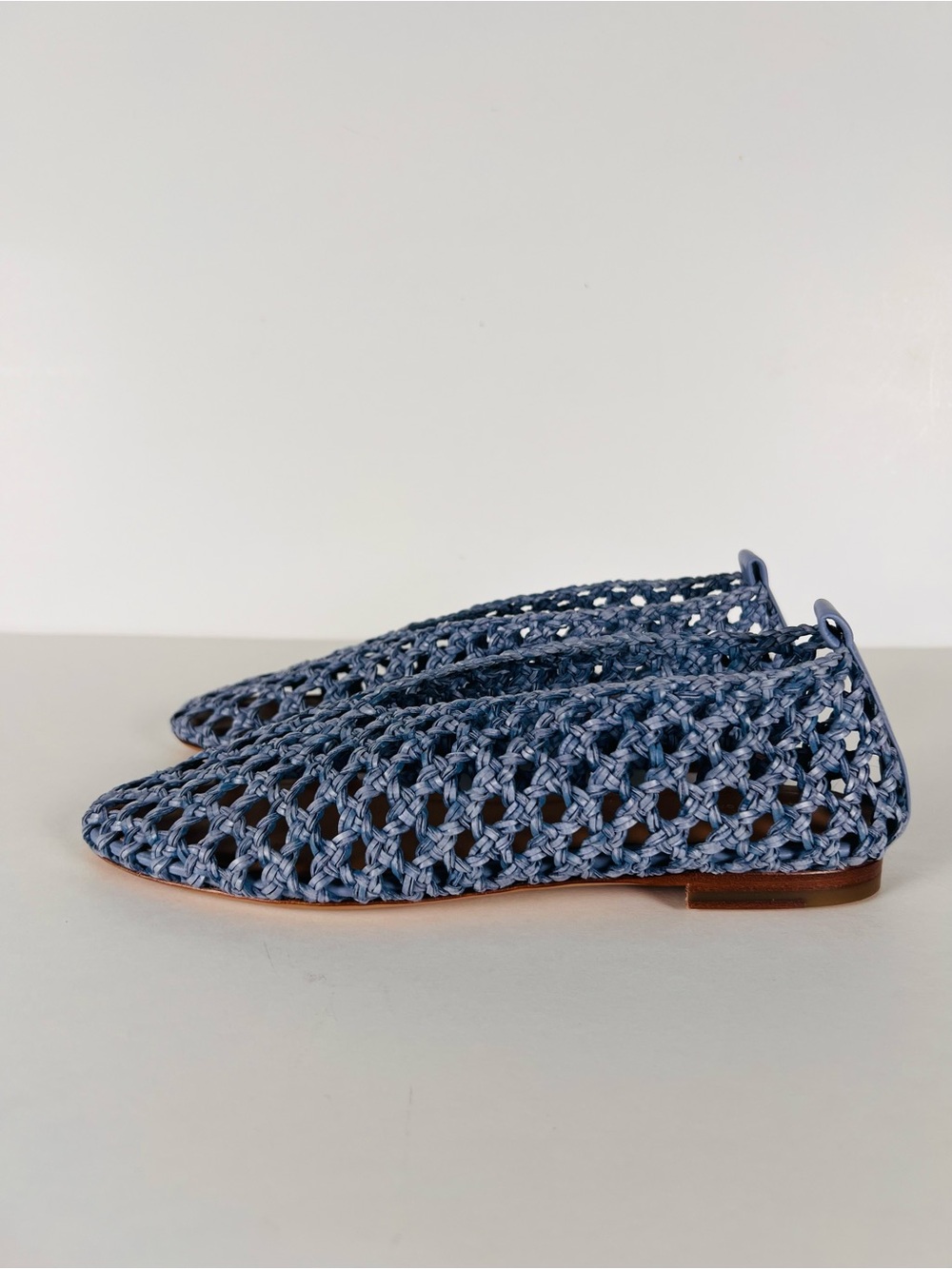Mansur Gavriel Woven Ballerina Slip-On Ballet Flats in Blue Size 39.5 - Picture 2 of 12
